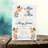 Personalized Black/Peach Floral Bridal Shower Invitation